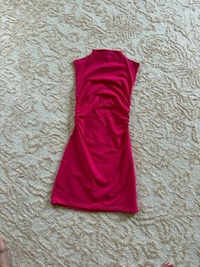 Reformation Sleeveless Fitted Hot Pink Dress